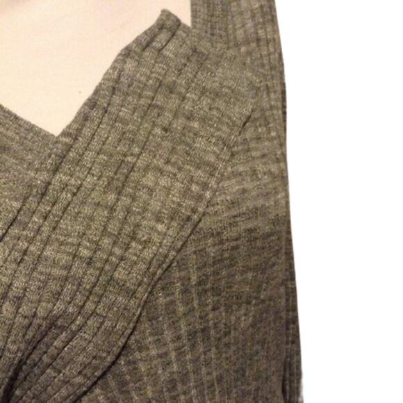 AVA & VIV Gray Marled Lightweight Ribbed Fall Sweater Plus 14W X 1X NEW - Picture 4 of 5